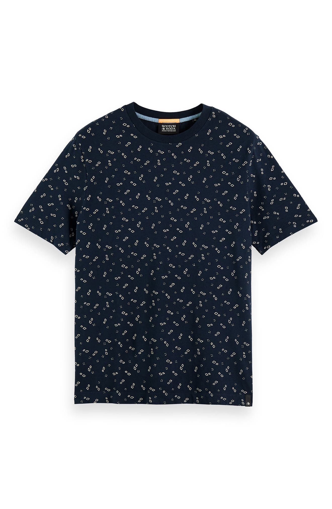 Scotch & Soda Allover Floral Print Crew-Neck Men's T-Shirt Navy Scotch & Soda Allover Floral Print Crew-Neck Men's T-Shirt Navy